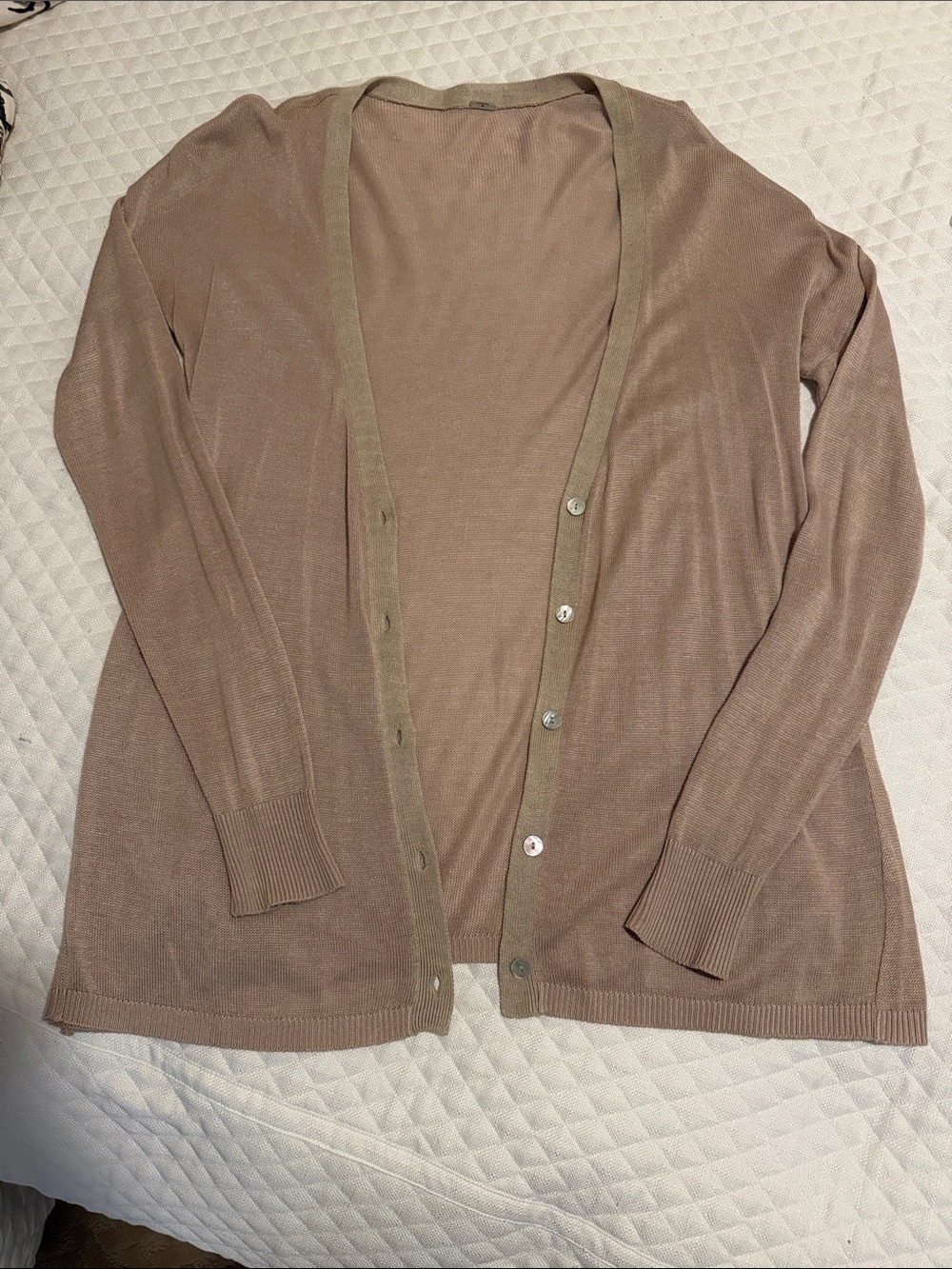 Chan Luu Taupe Button-Front Women's Cardigan